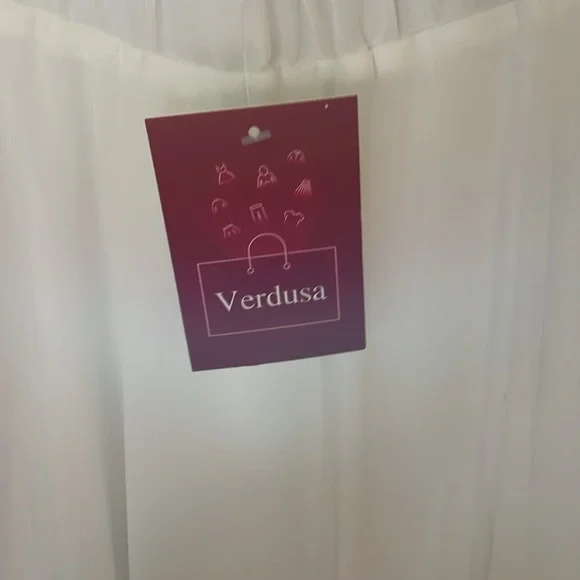 NWT Verdusa polyester fully lined elastic waist white wired bottom skirt, Size M - Picture 6 of 10